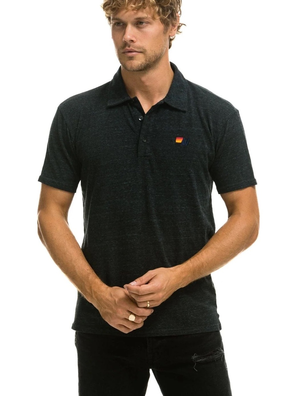 Aviator Nation Polo Charcoal XS NEW